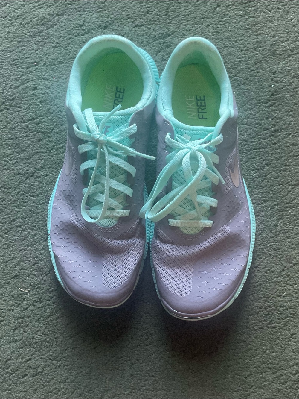 Nike FREE Women's Athletic Shoes in Gray with Turquoise Accents